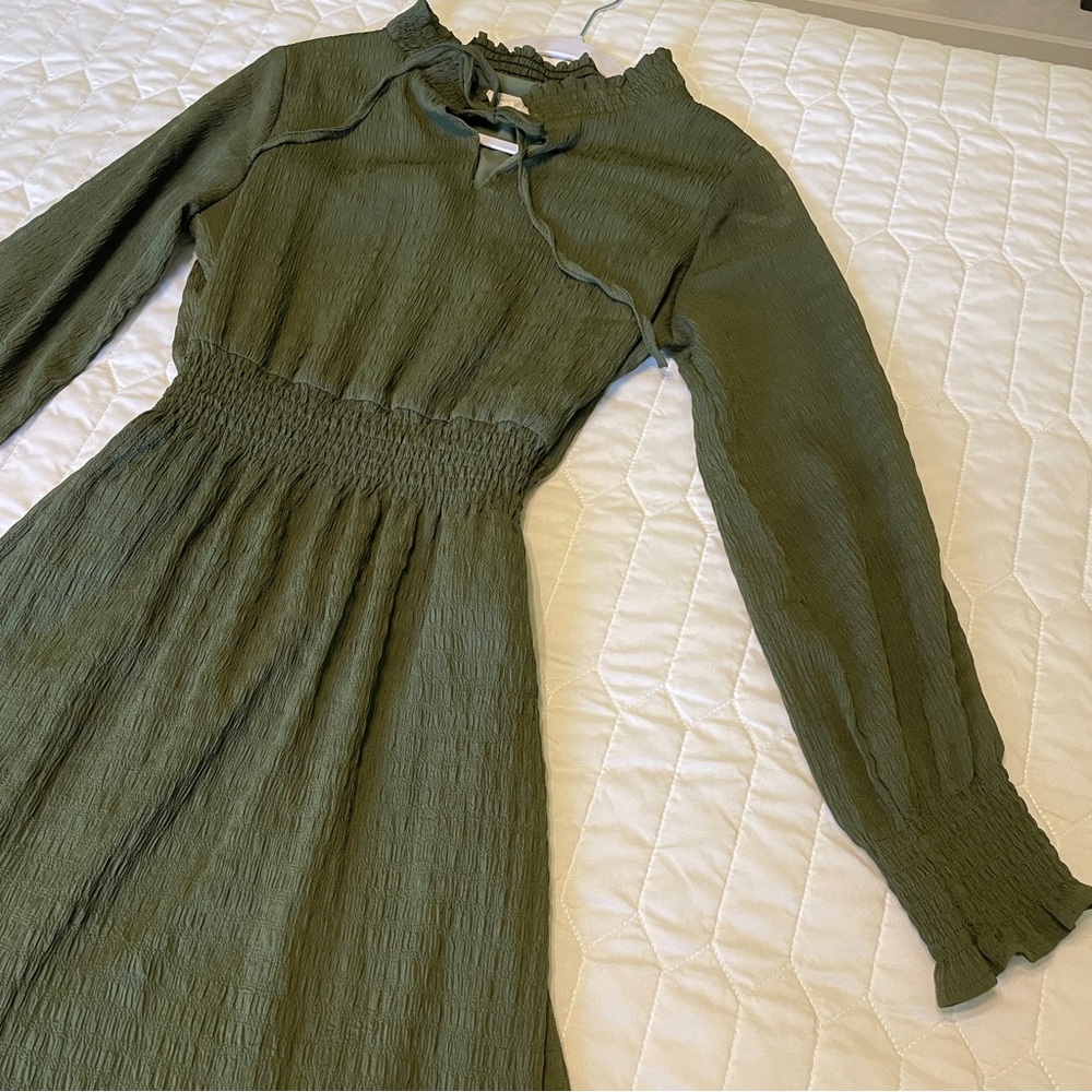 Roolee Olive Green Midi Dress - Picture 7 of 9